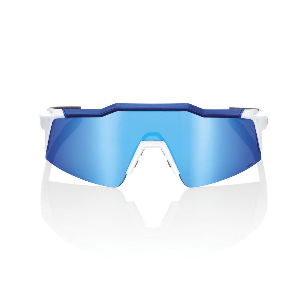 SPEEDCRAFT SL - Matte White/Metallic Blue - HiPER Blue Multilayer Mirror Lens